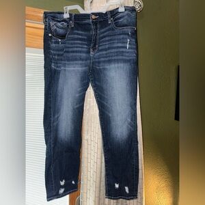 Buckle Black Women's Dark Blue Girlfriend Jeans